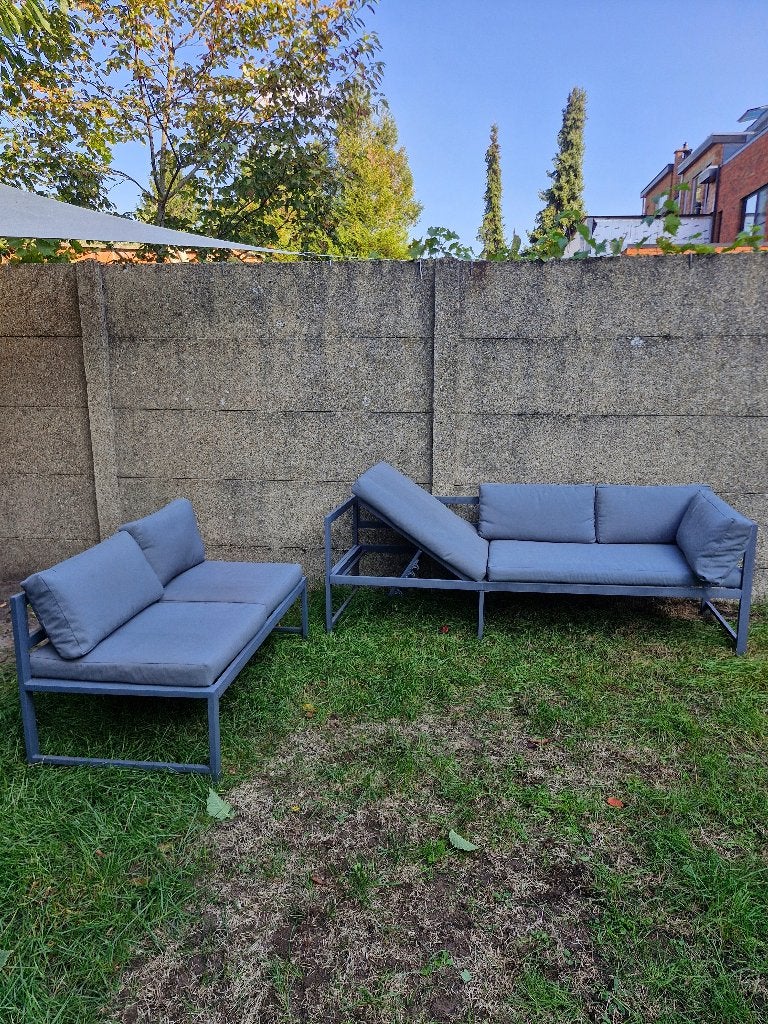Lounge - tuinset, Tuin en Terras, Ophalen, 5 zitplaatsen, Gebruikt, Aluminium