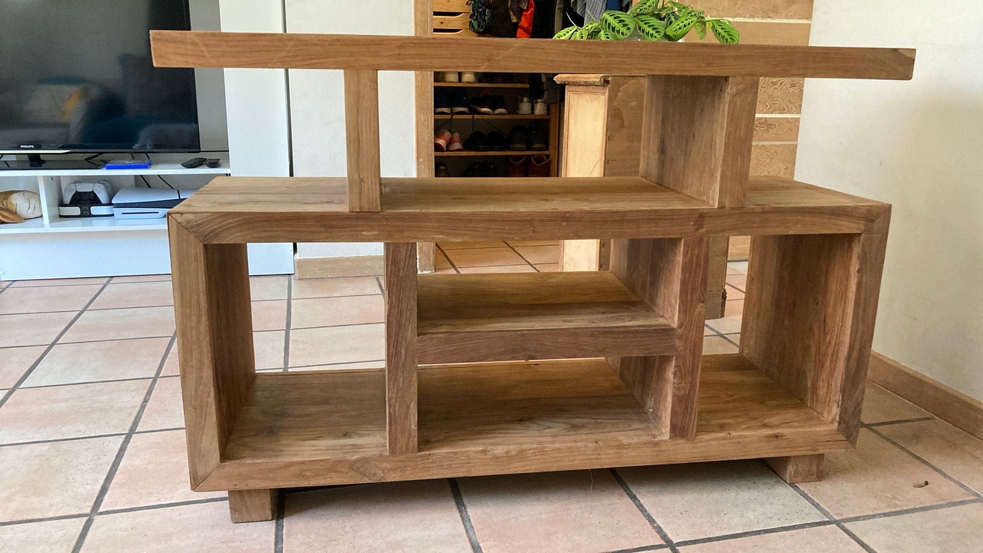 Meuble TV / rangement en TECK, Teck, 25 à 50 cm, Moins de 100 cm, 100 à 150 cm