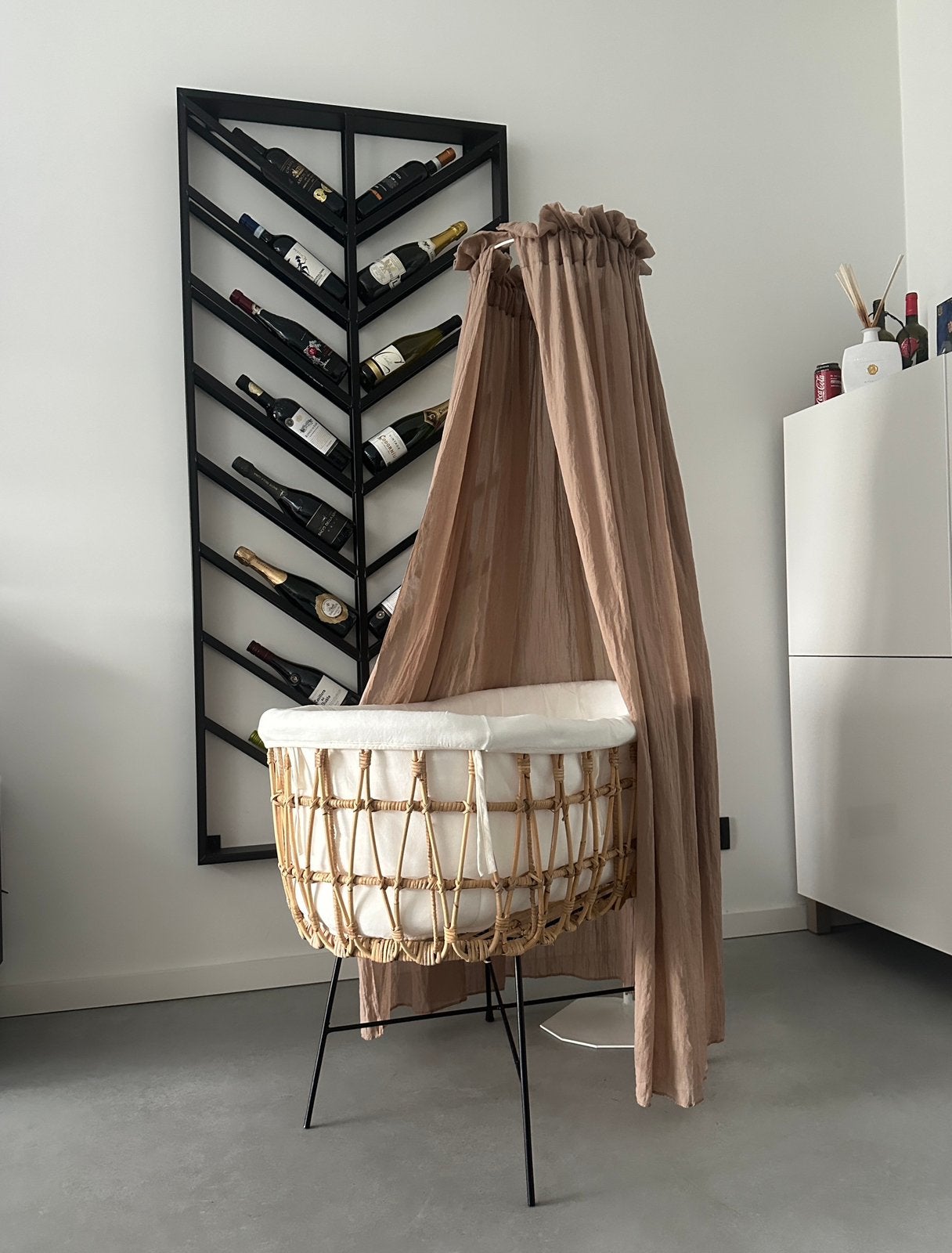 Rotan wieg Childhome + hemel taupe., Ophalen, Zo goed als nieuw, Wieg