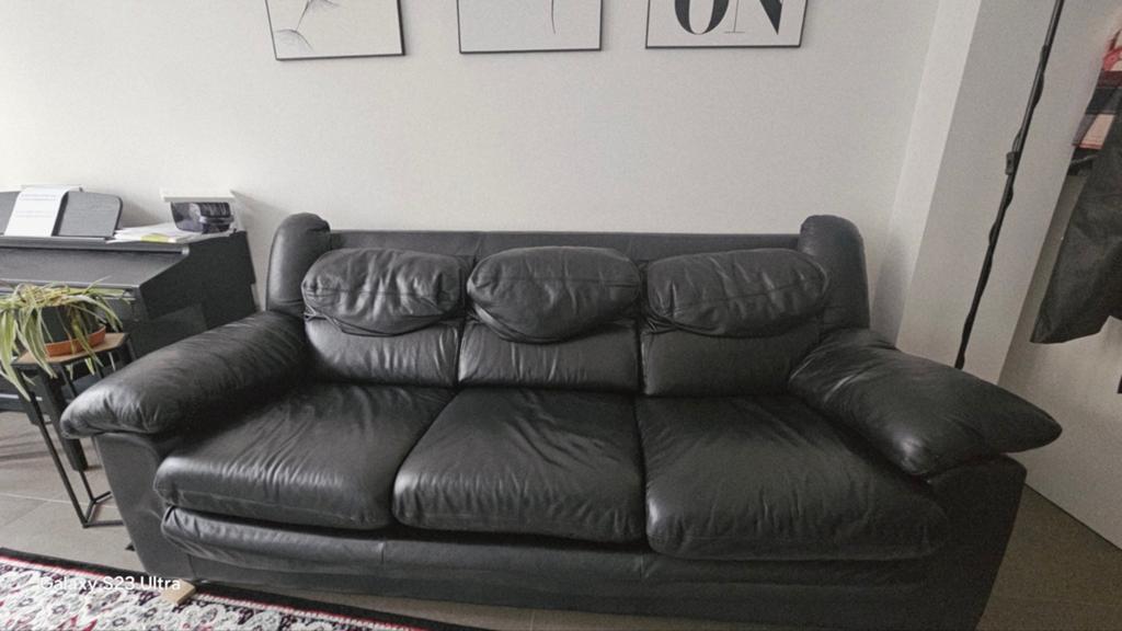 Canapé lit en cuir, Huis en Inrichting, Zetels | Zetels, Ophalen, Leer