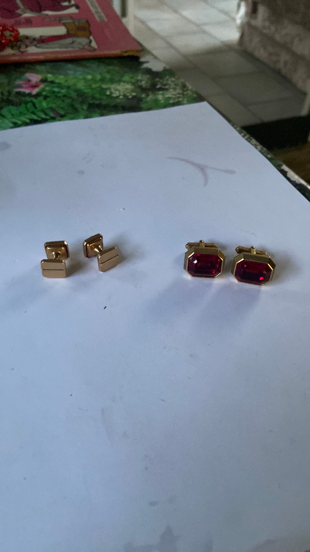 2 paar vintage manchetknopen, Handtassen en Accessoires, Manchetknopen, Ophalen, Zo goed als nieuw