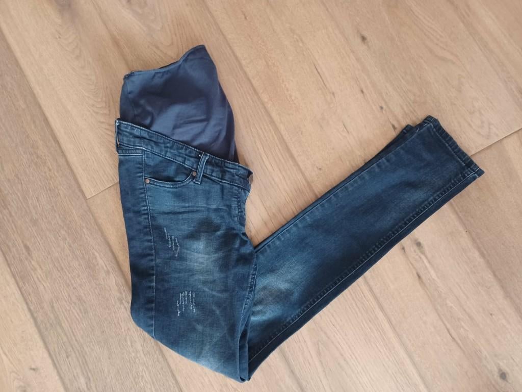 Zwangerschapsjeans S maat 36, Blauw, Zo goed als nieuw, Maat 36 (S), Broek of Spijkerbroek