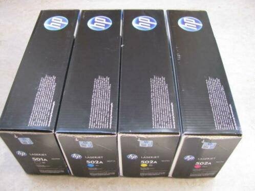 4 toners HP Q6470A-Q6471A-Q6472A-Q6473A HP 3600 (HP 501A-502, Ophalen of Verzenden, Nieuw, Toner, HP ORIGINAL