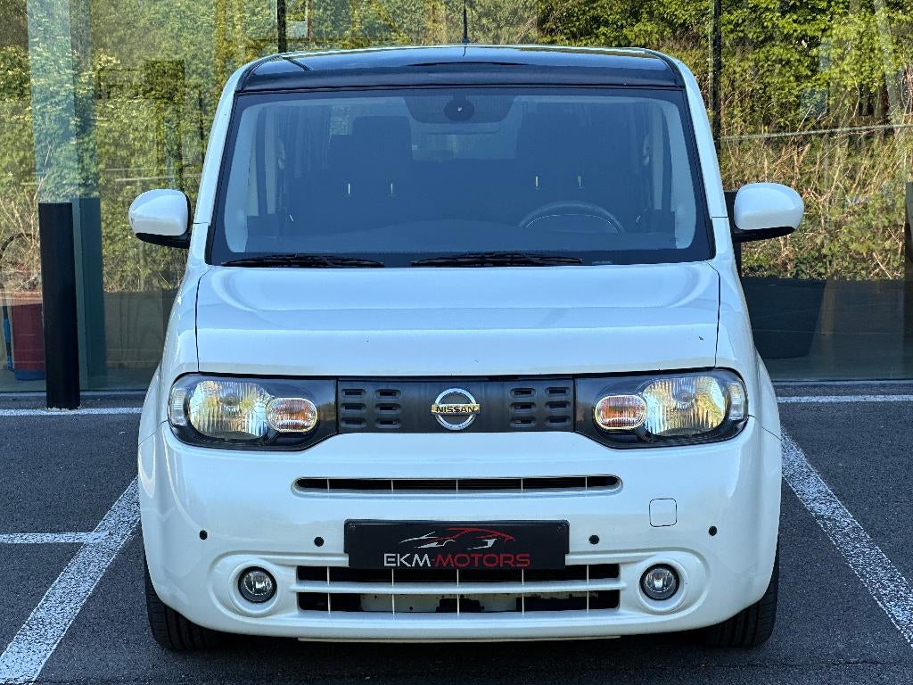 Nissan Cube / Airco / Navi / Camera / 112825 km, Auto's, Euro 5, Stof, Zwart, Wit
