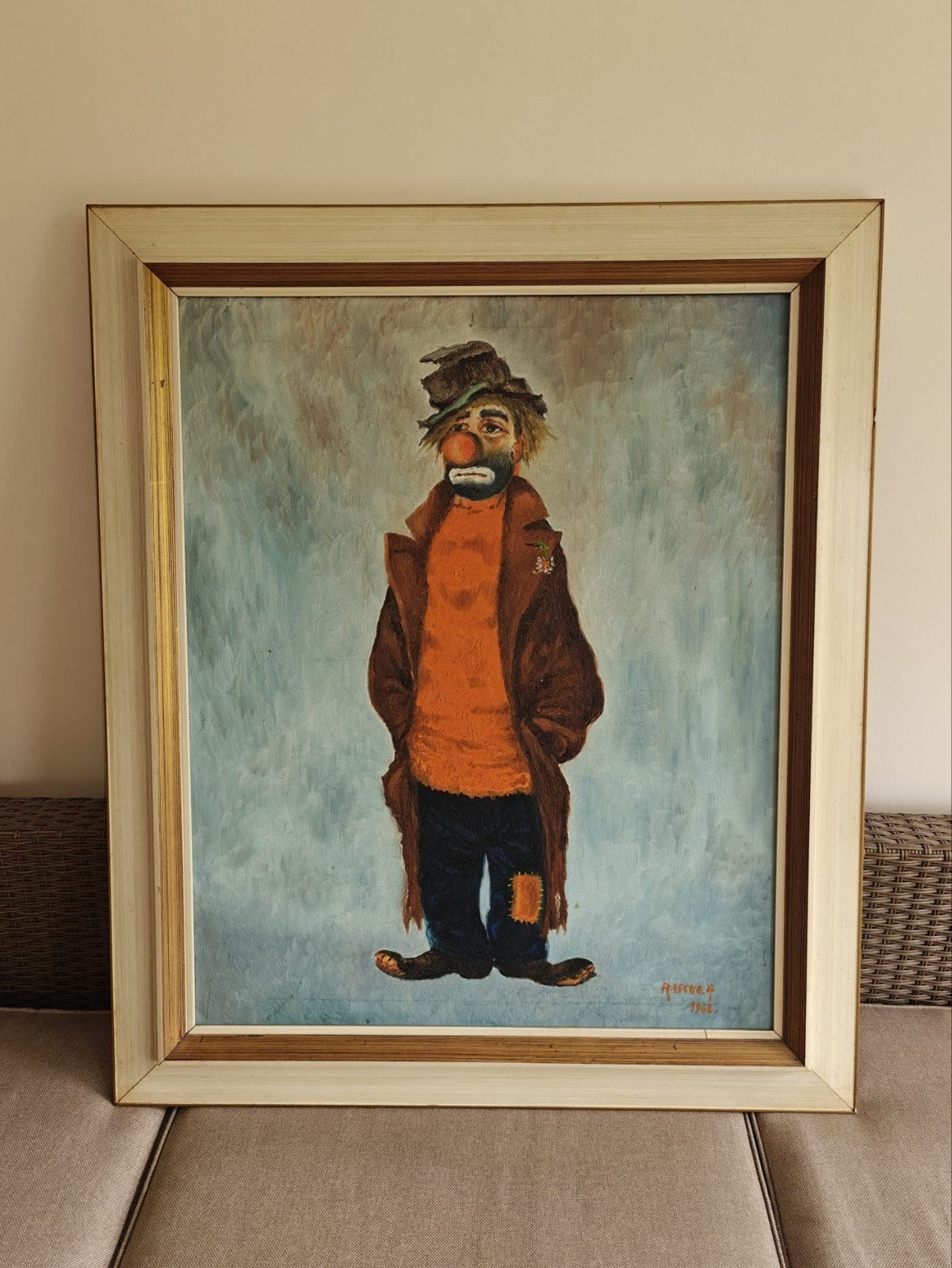 Schilderij Clown, Antiek en Kunst, Ophalen