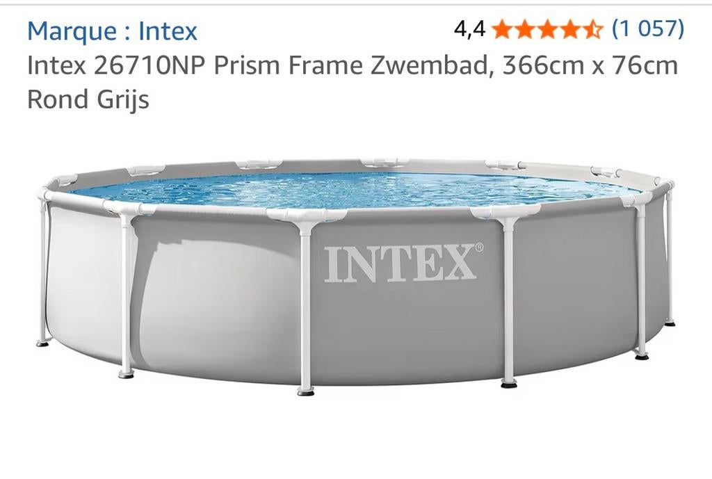 Kit complet Piscine intex 366cm x 76 *NEUF!*, Jardin & Terrasse, Piscines, Comme neuf, Enlèvement