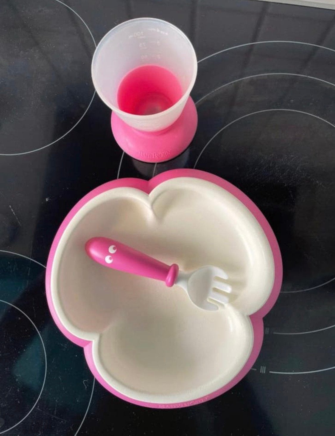 Babybjörn eetsetje roze, Ophalen of Verzenden, Zo goed als nieuw