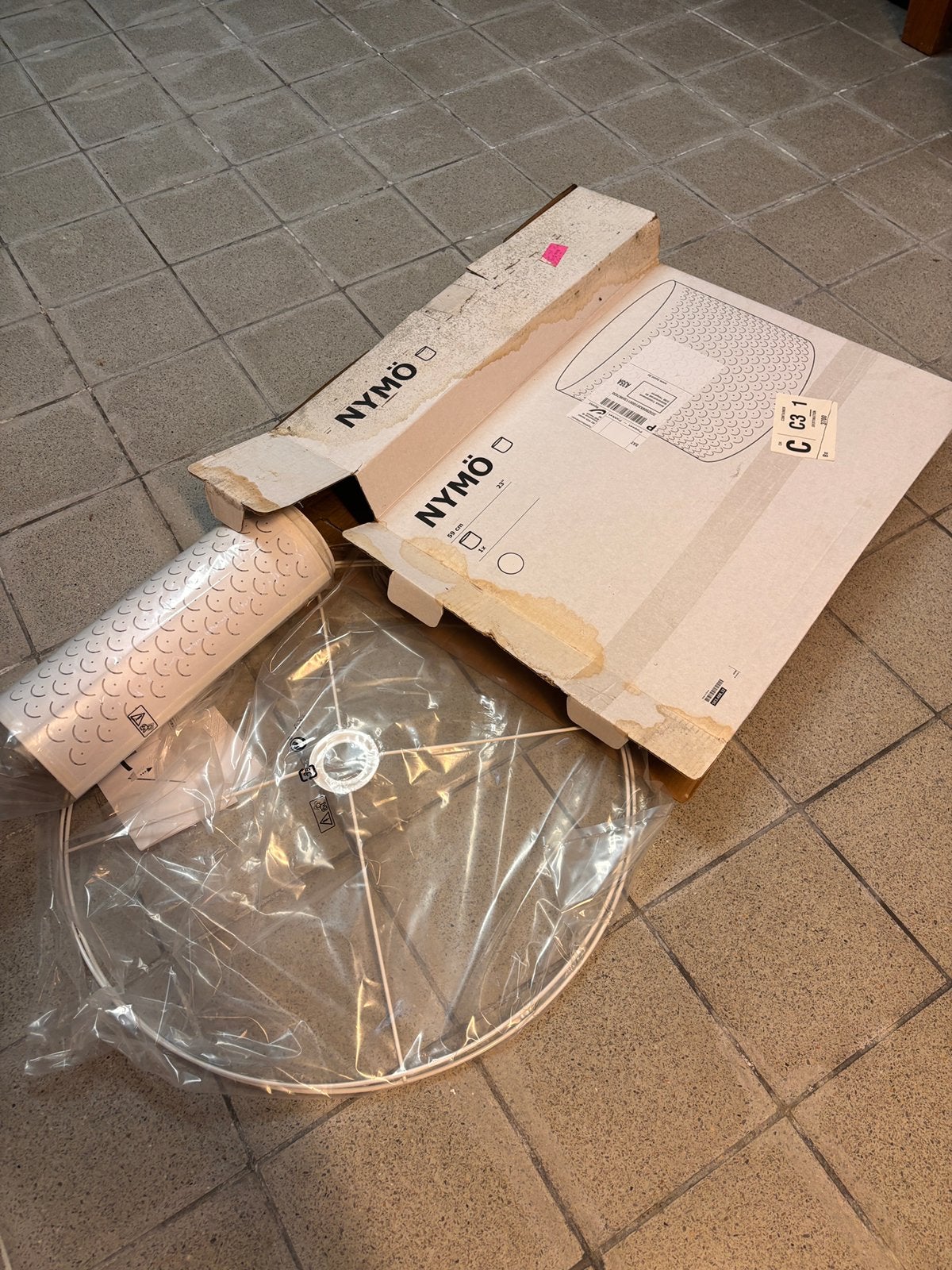 2 x abat-jour IKEA NYMÖ 59 cm - non utilisé, Enlèvement, Neuf, Synthétique