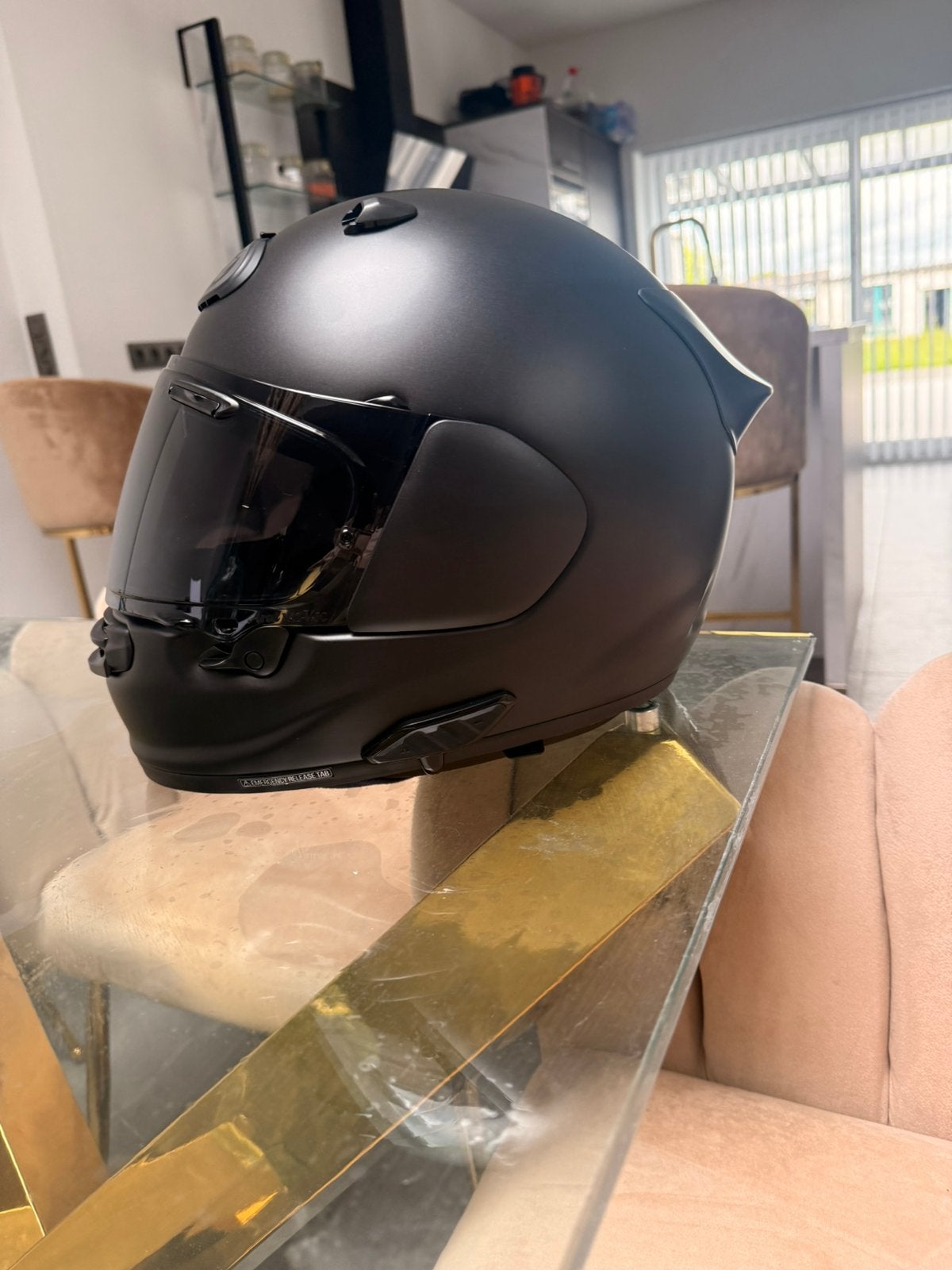 Casque Rail Quantique taille M + Sena intégré – état neuf, Enlèvement, S, Arai