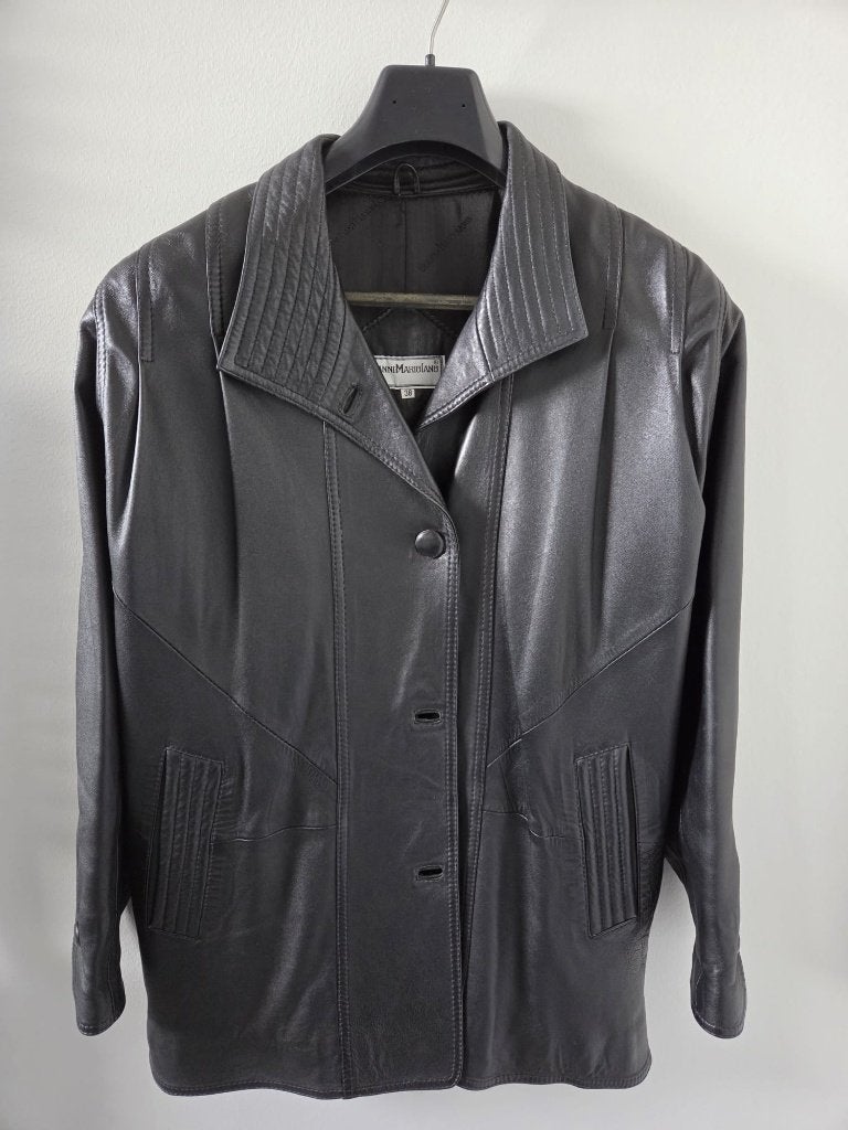 Lederen jas Gianni Mariolano, Vêtements | Femmes, Vestes | Hiver, Taille 38/40 (M), Enlèvement, Noir, Gianni Mariolano