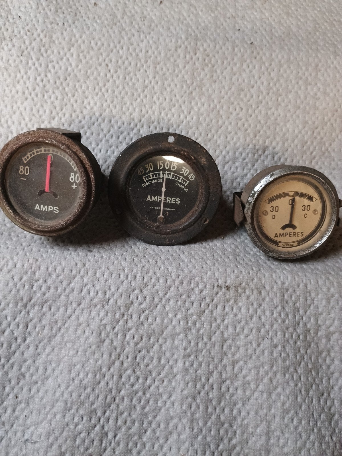 Drie oude ampère meters, Ophalen of Verzenden