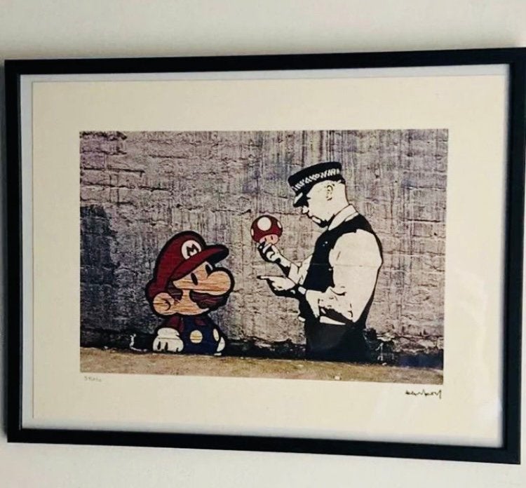 BANKSY : lithographie encadrée et numérotée a la main, Enlèvement ou Envoi