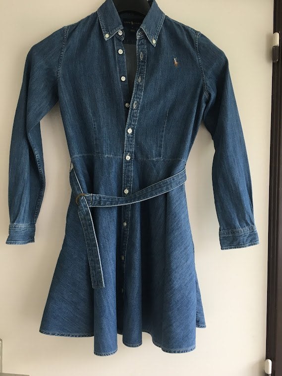 Ralph Lauren jeans jurk Mt 14 jaar , gekocht in Parijs, Ophalen of Verzenden, Zo goed als nieuw