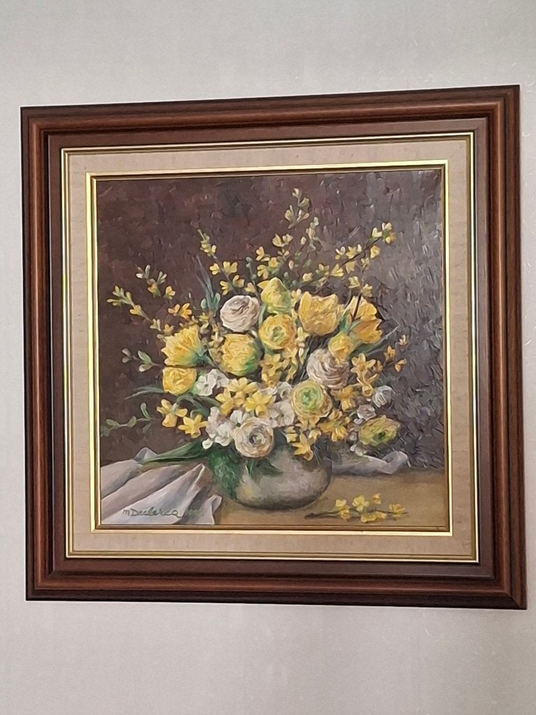 peindre des fleurs de nature morte, Antiquités & Art, Peinture à l'huile, Enlèvement, Encadré, Fleurs