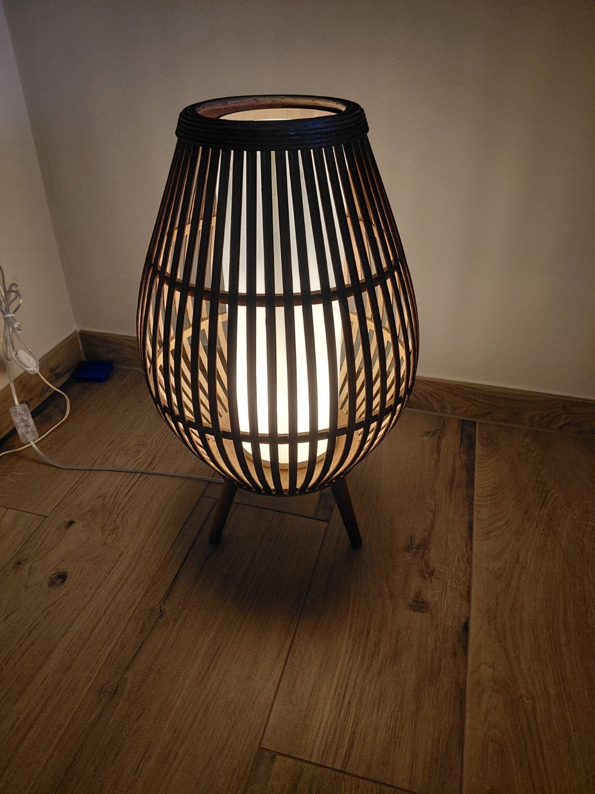 Jsyk Dani staande lamp bruin, Ophalen, Zo goed als nieuw, Hout, Minder dan 100 cm