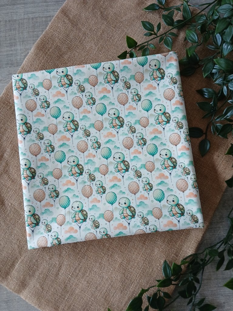 COUPON : Poplin katoen stof met schildpadden, Neuf, Enlèvement ou Envoi, Coton, Vert