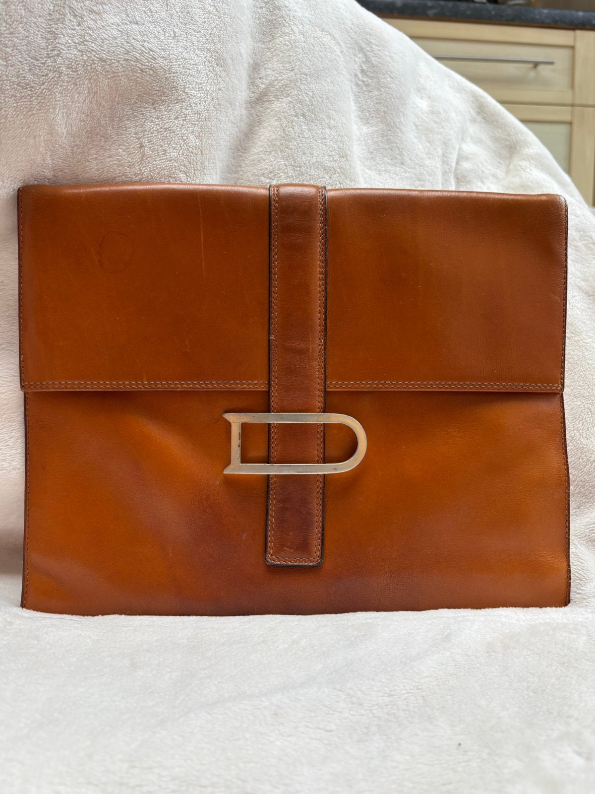 Pochette Delvaux vintage, Enlèvement ou Envoi, Utilisé, Orange, Sac de soirée