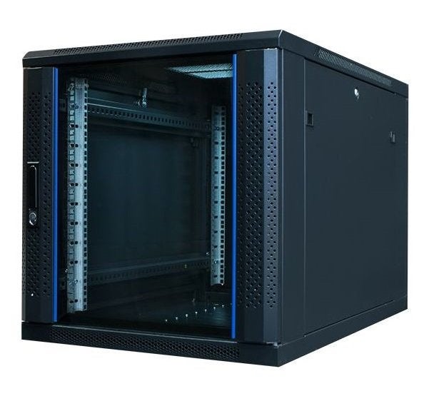 Alfaco 12U Server Rack 19inch Zwart, Informatique & Logiciels, Niet ingevuld, Enlèvement ou Envoi, Comme neuf, Tôle d'acier