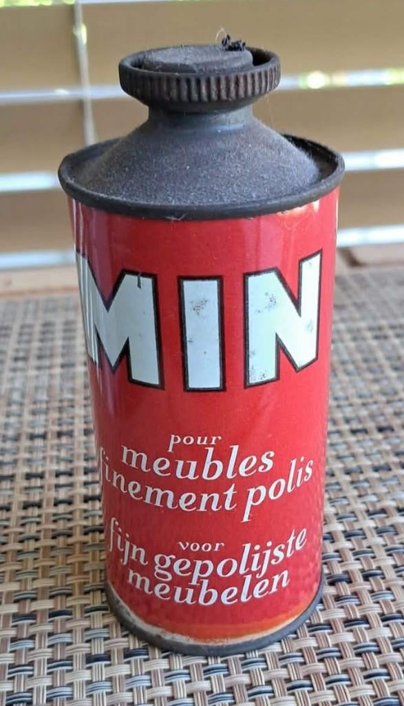 Metalen busje merk "MIN" boenwas, Ophalen of Verzenden, Gebruikt, Gebruiksvoorwerp