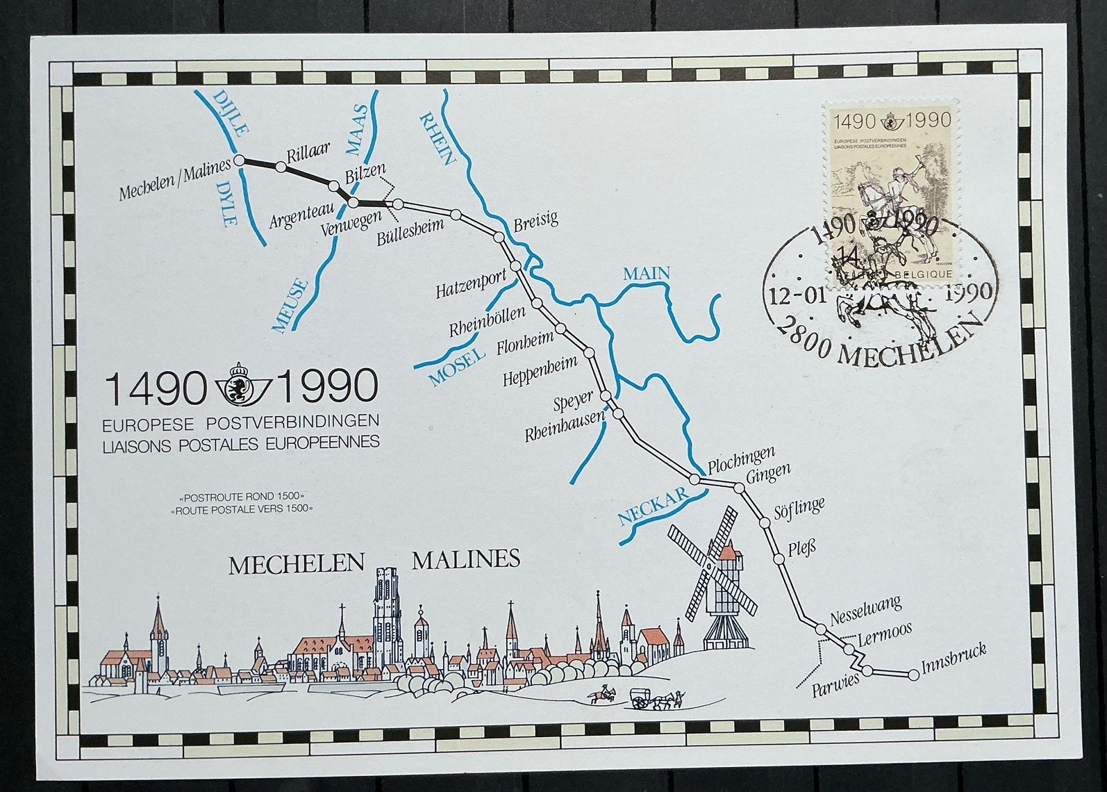 LOT 896. OBP: 2350HK. INNSBRUCK - MECHELEN., Ophalen of Verzenden, Gestempeld