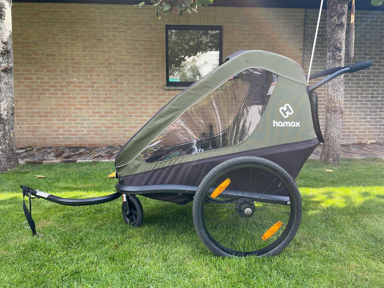 HAMAX FIETSKAR IXPLORER GROEN, 40 à 60 kg, Pliable, Comme neuf, Enlèvement