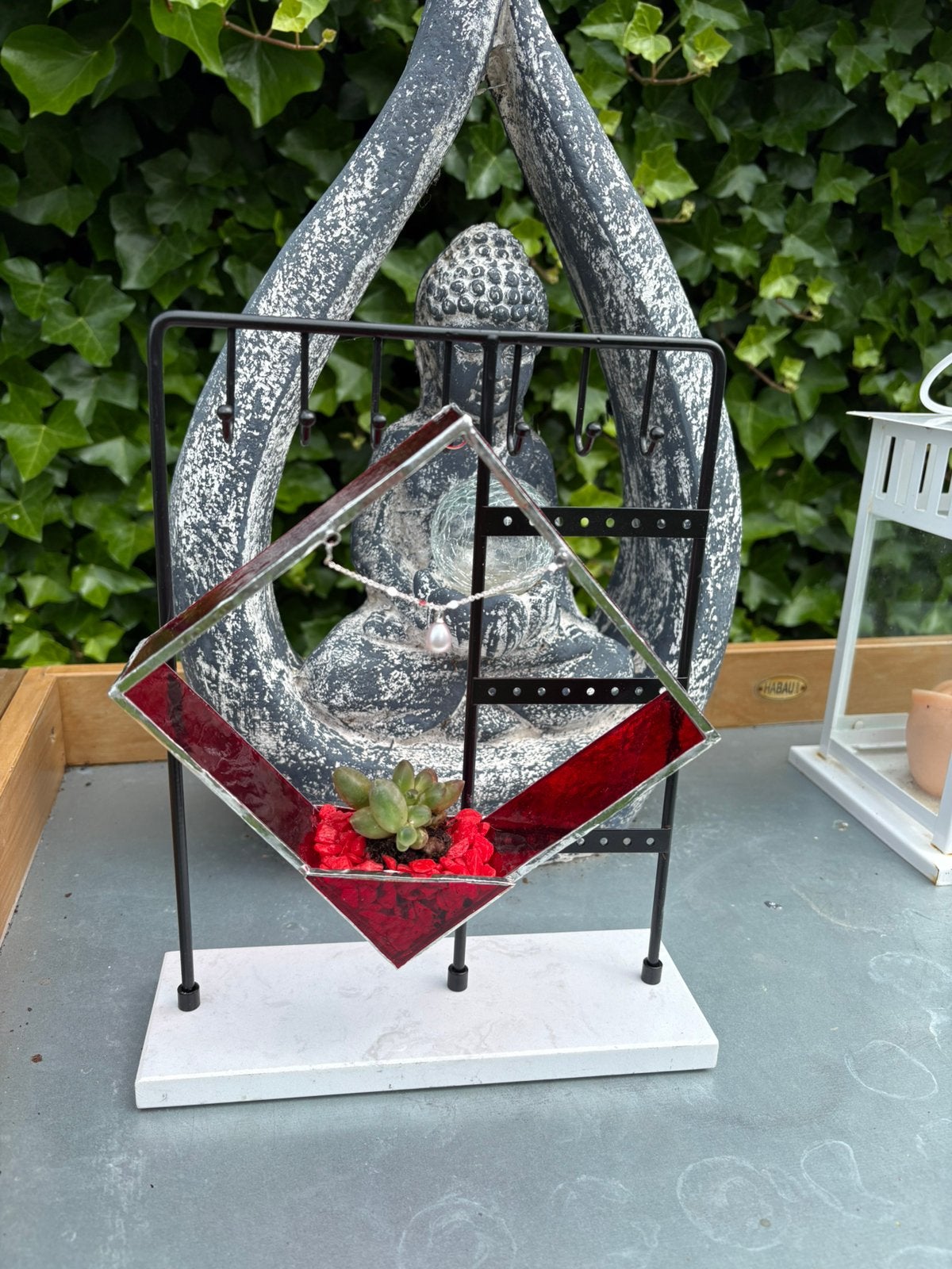 Porte plante en vitrail, Maison & Meubles, Plantes d'intérieur, Plante succulente, En pot, Moins de 100 cm, Enlèvement