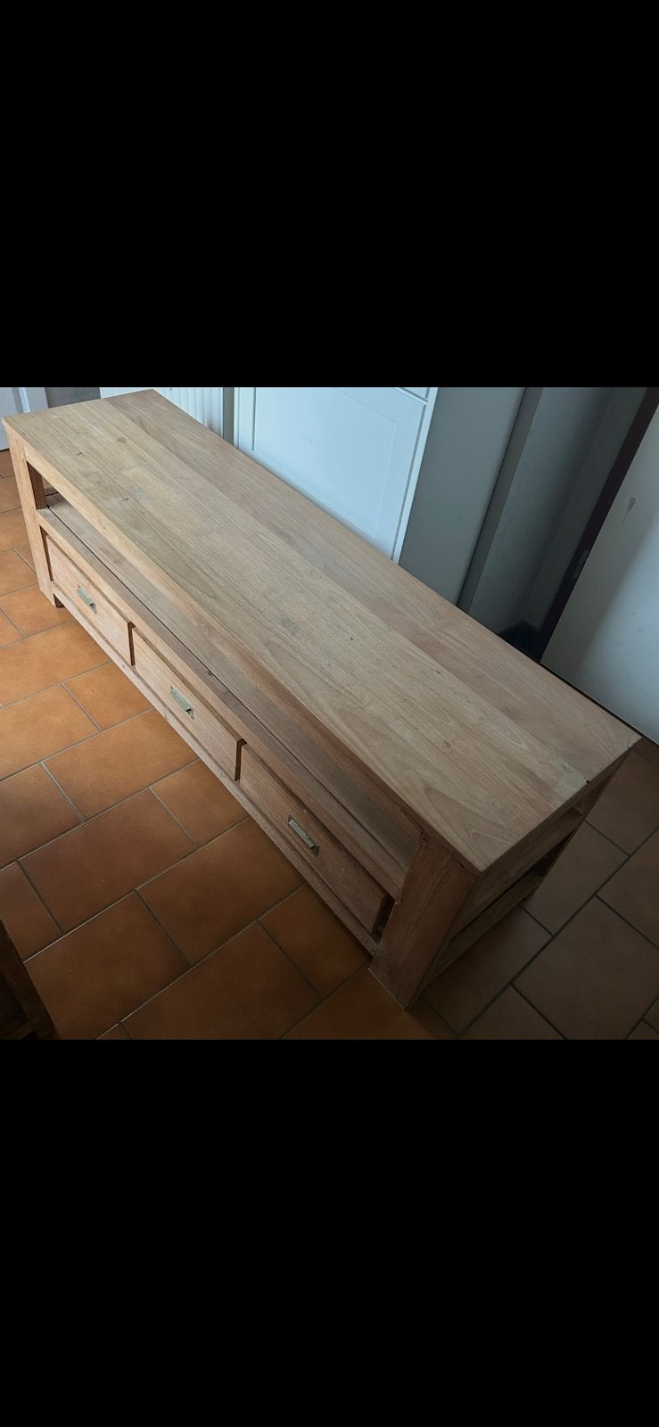 Teak Tv kast, Ophalen, Gebruikt, Teakhout, 50 tot 100 cm
