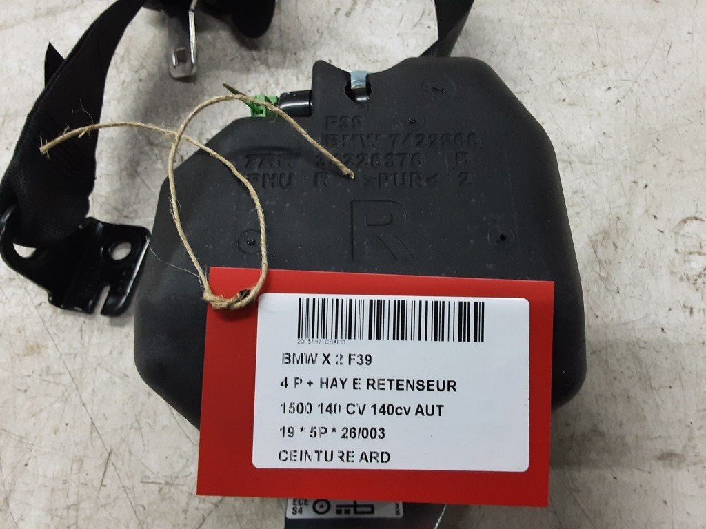 CEINTURE DE SECURITE ARRIERE DROITE BMW X2 (F39) (7422966), Utilisé, BMW, Petuelring 130
80809  München, DE, Bayerische Motoren Werke AG