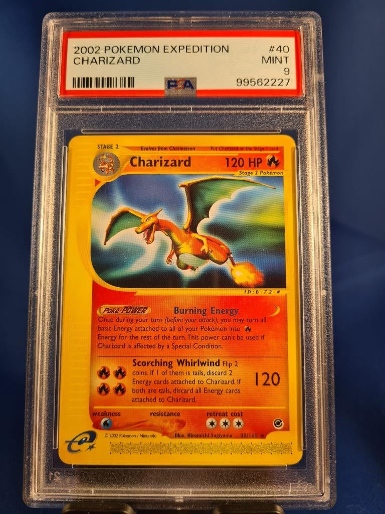 Charizard 40/165 - Expedition Base Set (PSA 9), Hobby en Vrije tijd, Verzenden, Gebruikt