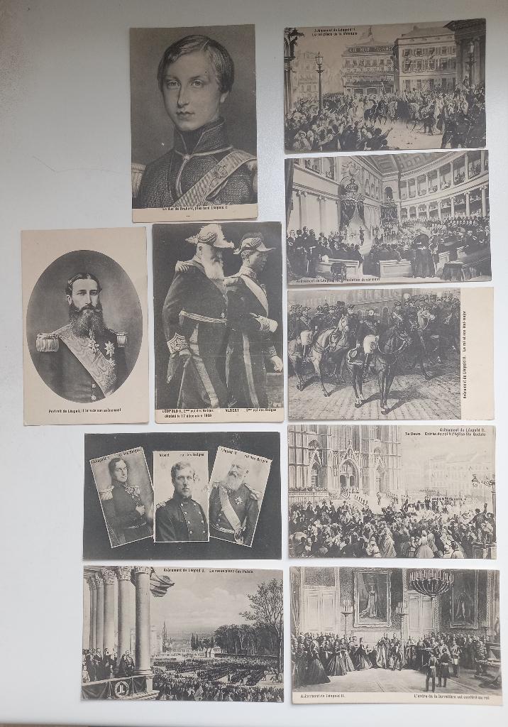 Lot de 10 cartes postales anciennes du Roi Léopold II, Collections, Enlèvement, Avant 1920