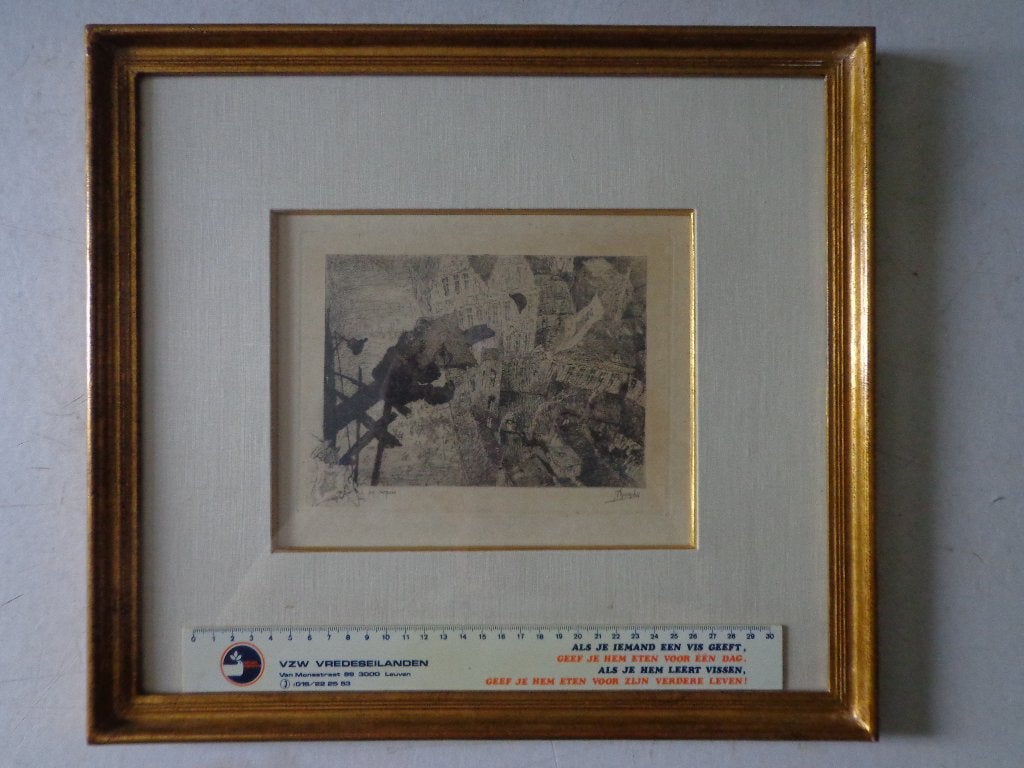 fraaie ets Jules De Bruycker "Un croquis", Antiek en Kunst, Kunst | Etsen en Gravures, Ophalen of Verzenden, Ets, Gesigneerd, 1900 - 1949