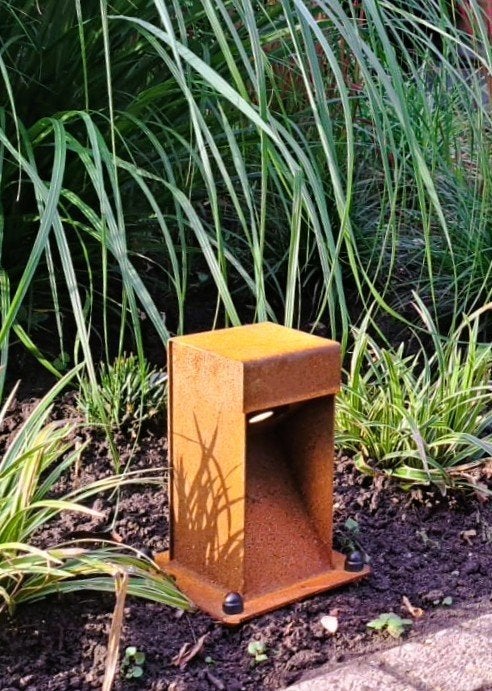 Lampes d'extérieur en acier Corten, applique murale, Jardin & Terrasse, Neuf, Lampadaire, Enlèvement ou Envoi, Acier