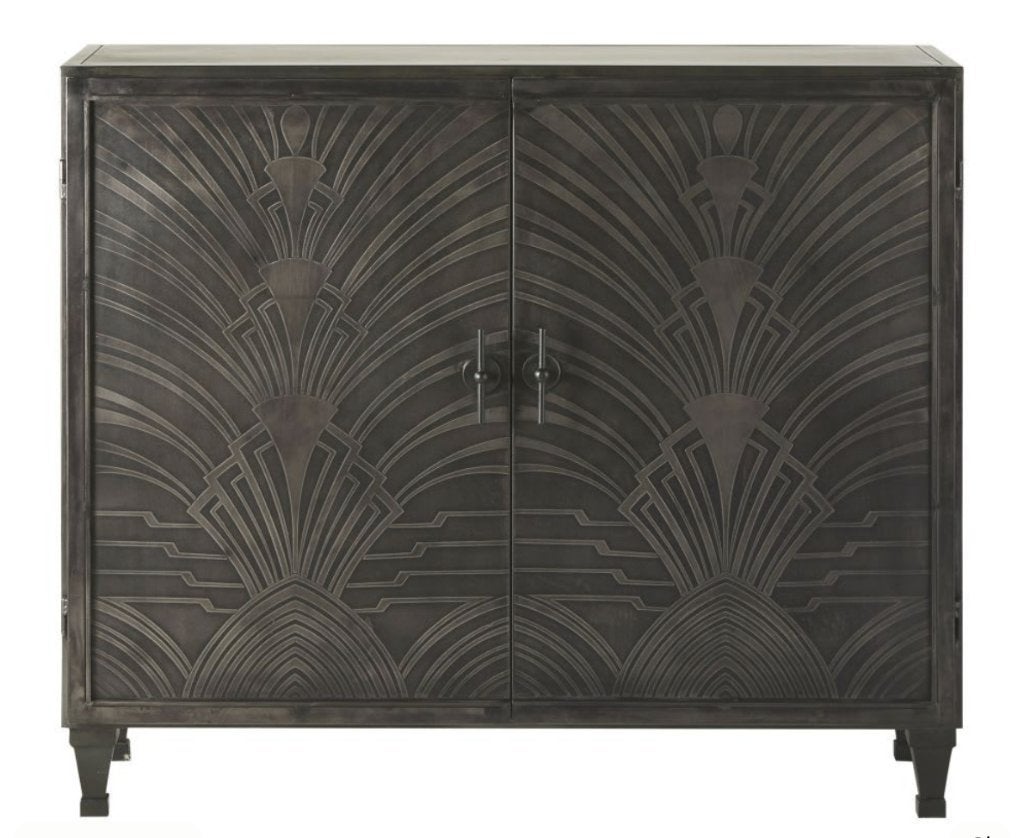 KAST MET ''ART DECO'' DETAILLERING, Ophalen, Met plank(en), 100 tot 150 cm, Zo goed als nieuw