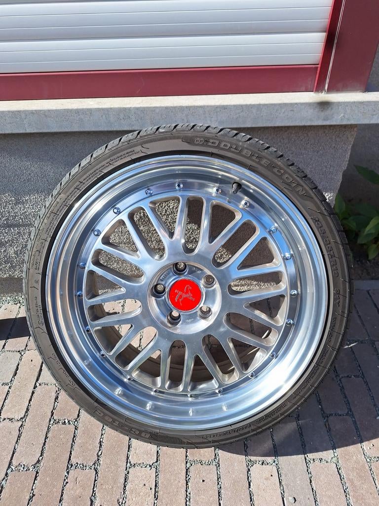 Keskin velgen + banden 19 inch. 5x108, Gebruikt, Banden en Velgen, 235 mm, Personenwagen