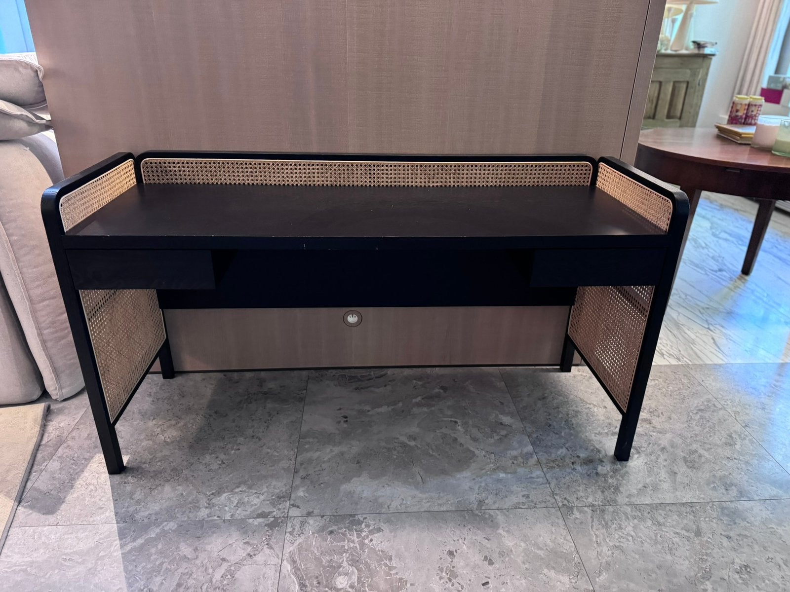 Bureau avec cannage, Maison & Meubles, Comme neuf, Bois, Moderne, Enlèvement