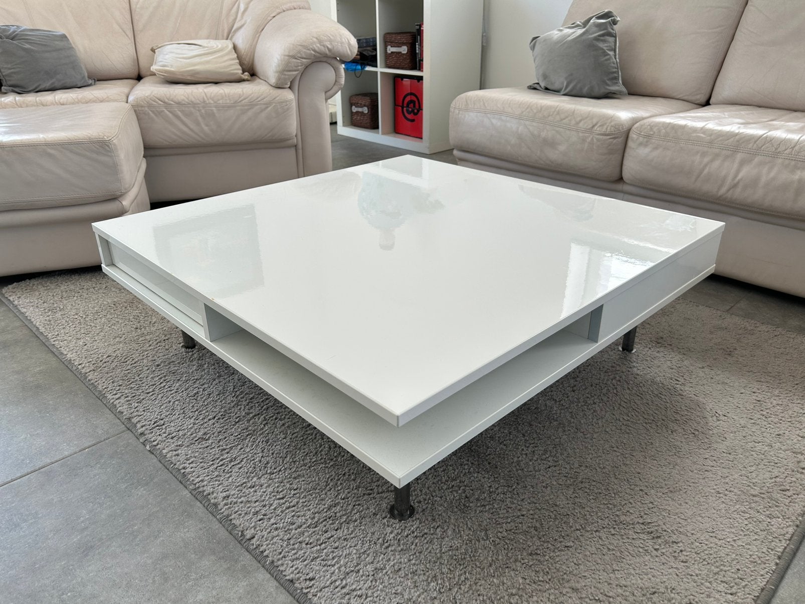 Table de salon blanche, 50 à 100 cm, Carré, Enlèvement, Utilisé