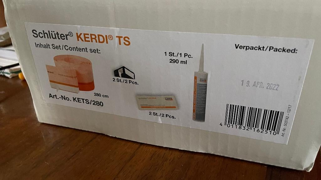 Schluter KERDI TS KETS/280, Doe-het-zelf en Bouw, Sanitair, Nieuw, Douche, Ophalen of Verzenden