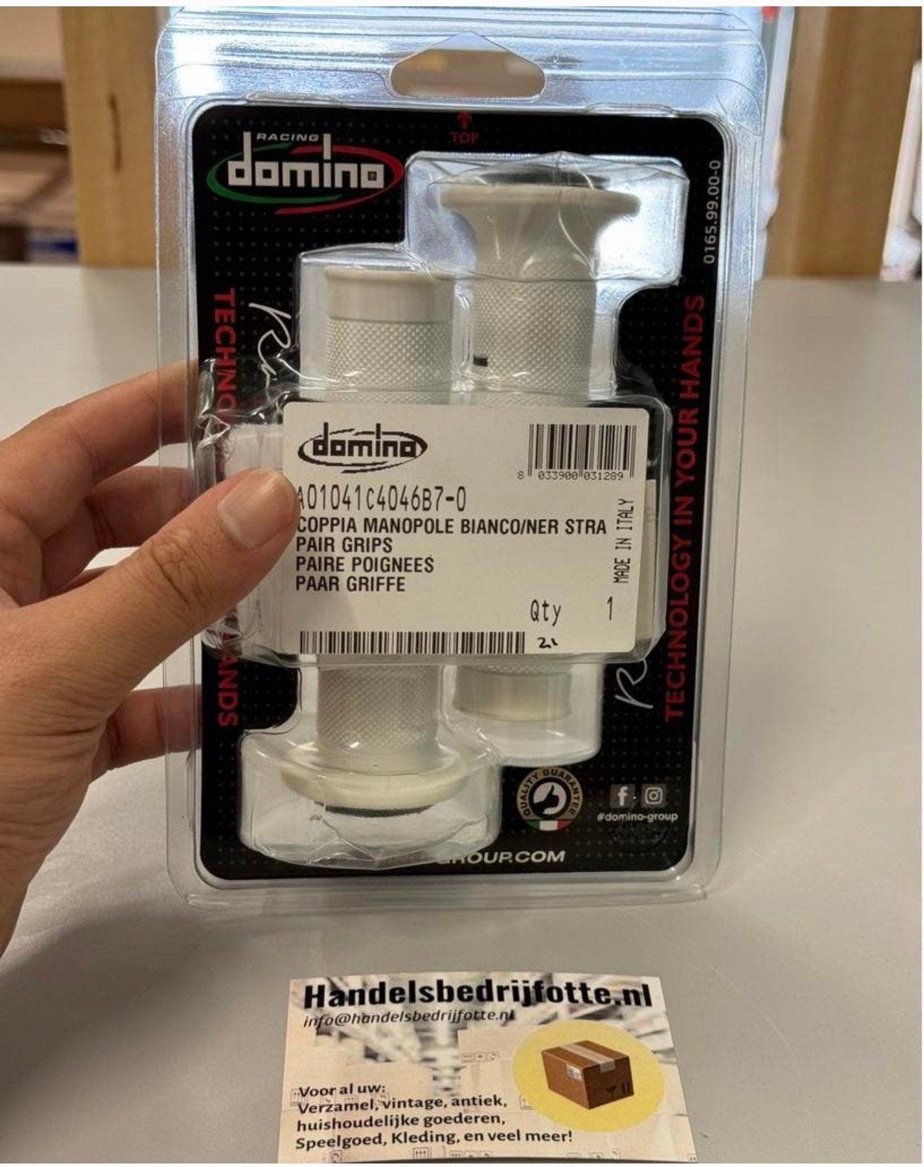Domino Handvatten Offroad rechts D.22mm. L.126mm Open WIT, Ophalen of Verzenden