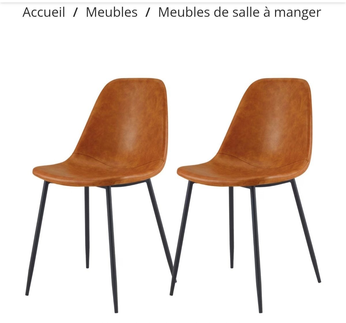 8 chaises cuir synthétique, Maison & Meubles, Synthétique, Comme neuf, Brun, Enlèvement