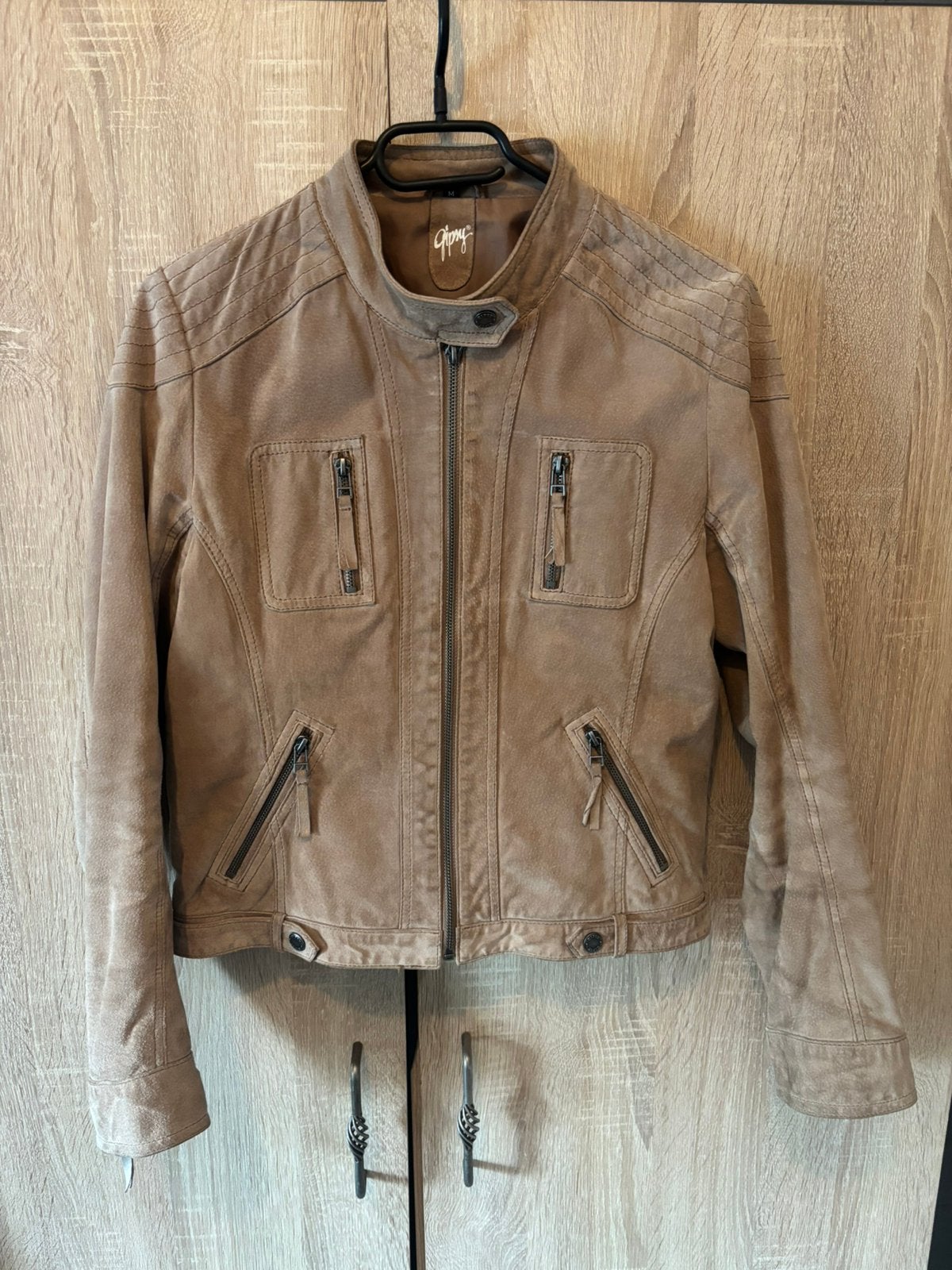Lederen vestje. Gipsy, Kleding | Dames, Jassen | Zomer, Ophalen of Verzenden, Zo goed als nieuw, Maat 38/40 (M), Beige