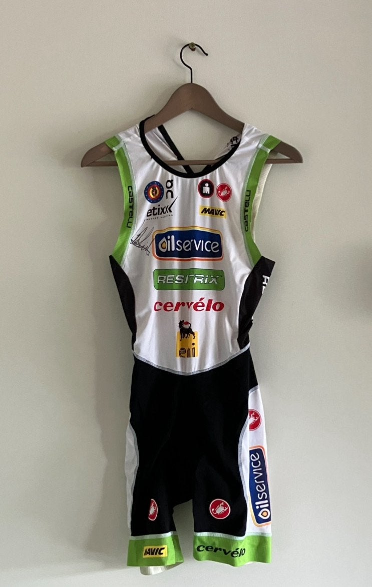 Trisuit gesigneerd door Ironman wereldkampioen F. Van Lierde, Ophalen of Verzenden, Nieuw