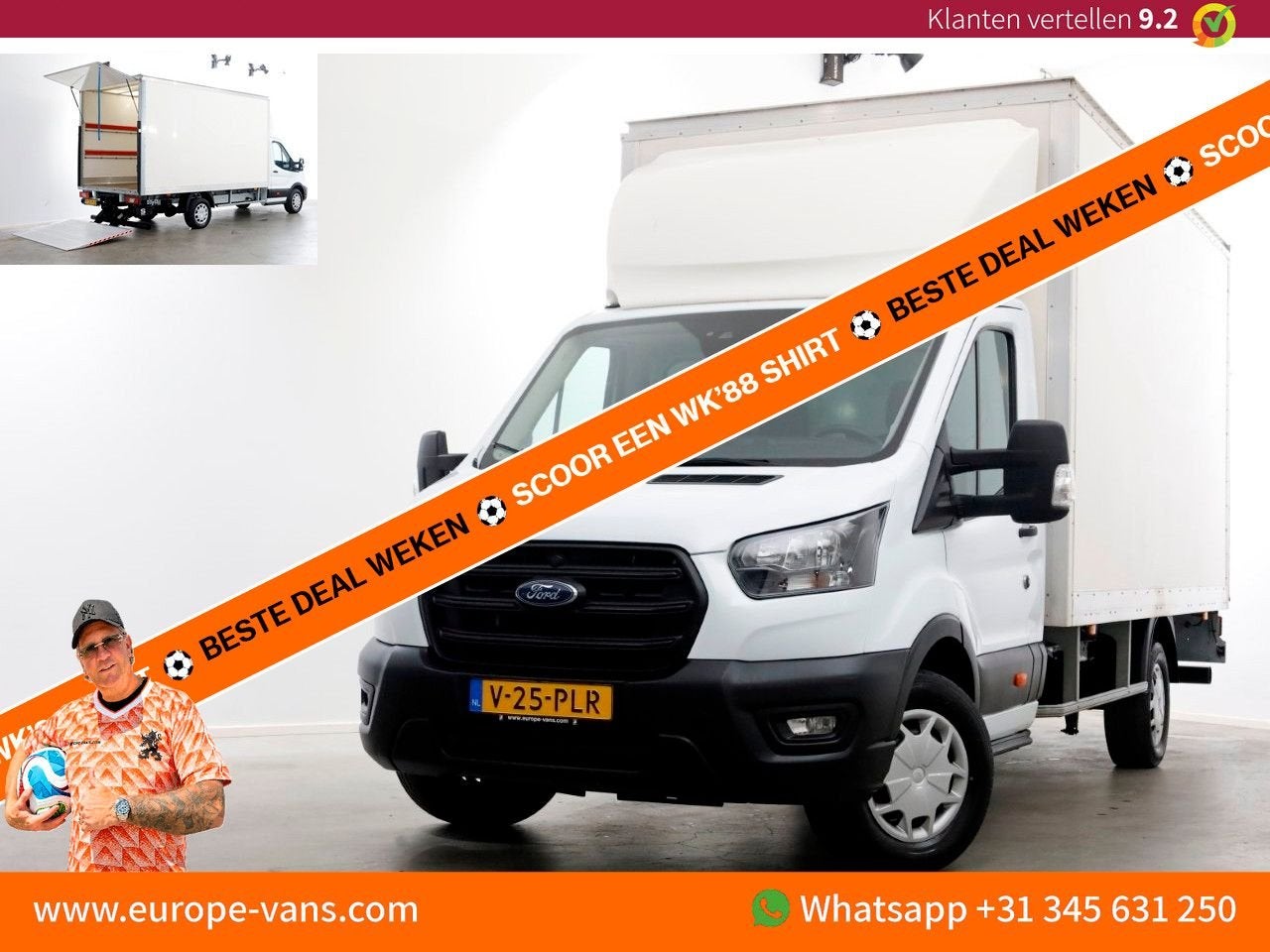 Ford Transit 350 2.0 TDCI 130pk Trend Bakwagen met laadklep, Auto's, Wit, Bedrijf, Ford, Onderhoudsboekje
