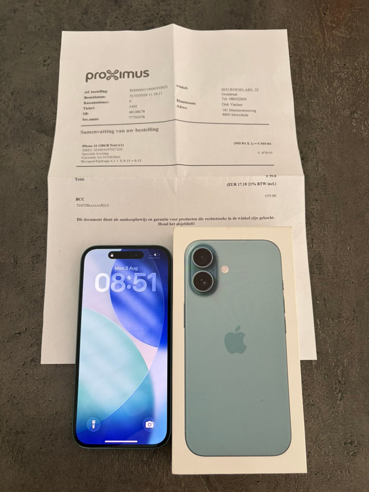 Iphone 16 128 Go avec garantie !, 128 GB, IPhone 16, Comme neuf, Sans abonnement