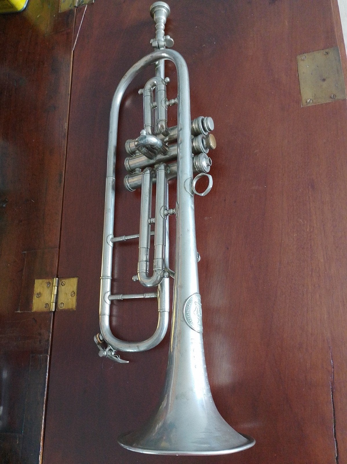 Zilverkleurige trompet E.M. Fauconier, Gand, Grand Prix 1923, Musique & Instruments, Instruments à vent | Trompettes, Enlèvement ou Envoi