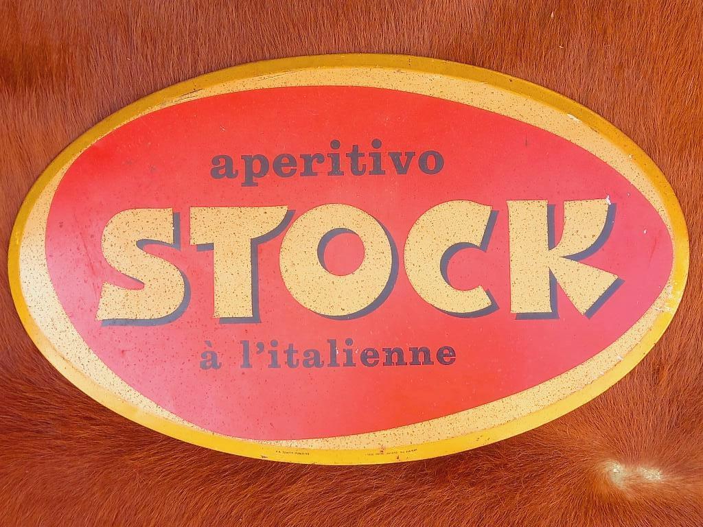 panneau d'affichage en métal Aperitivo STOCK Anvers 1960, Collections, Marques & Objets publicitaires, Enlèvement ou Envoi, Comme neuf
