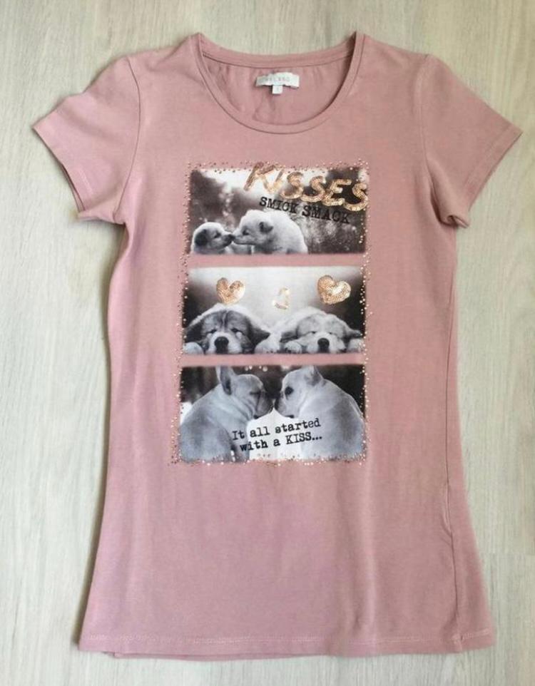 T-shirt roze maat s heel nette staat hondjes op, Ophalen of Verzenden, Zo goed als nieuw, Maat 36 (S), Roze