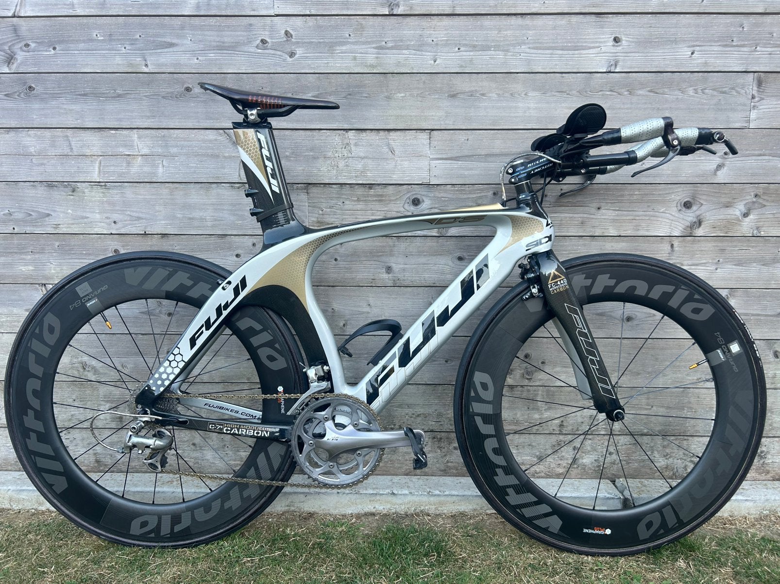 Vélo de triathlon FUJI/vélo de CLM avec roues VITTORIA, Autres marques, Frein sur jante, Comme neuf, Enlèvement