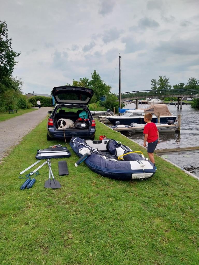 Rib 3 meter alu bodem opvouwbaar met 5pk tohatsu motor, Enlèvement