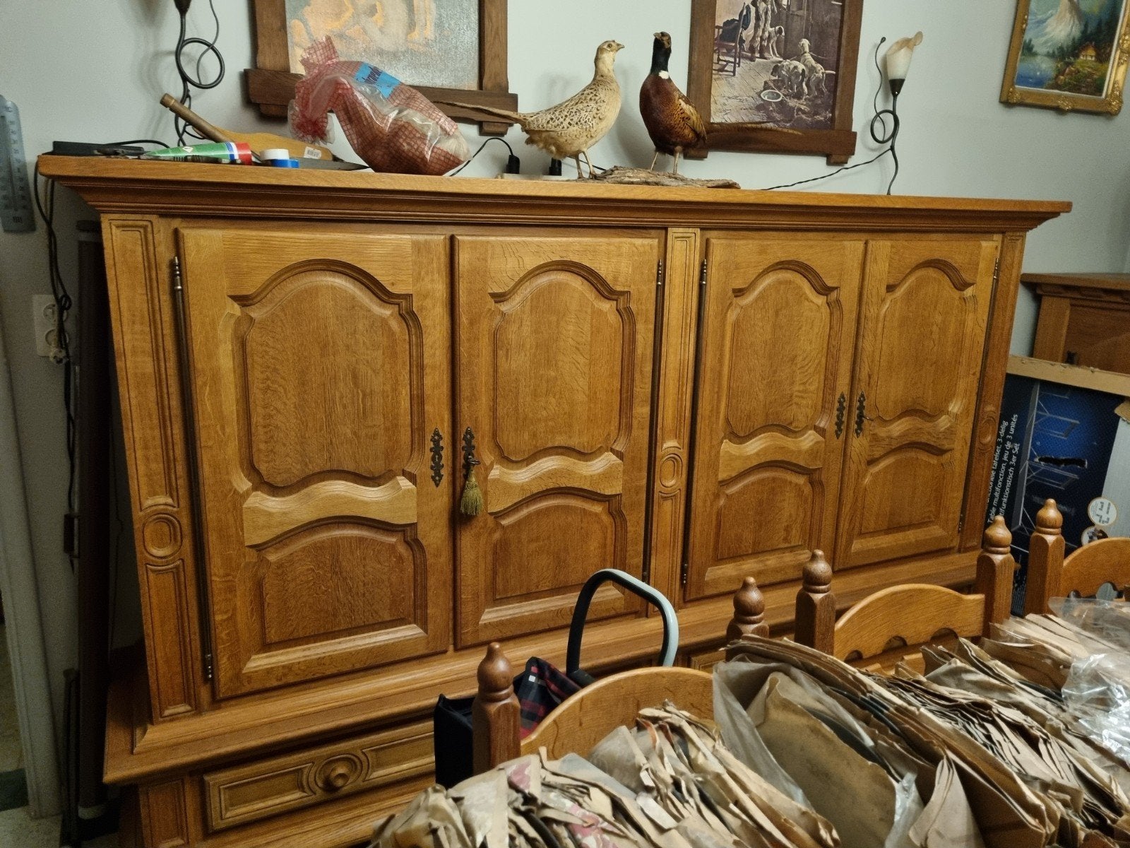 massief eiken eetplaats, Maison & Meubles, Enlèvement, Utilisé