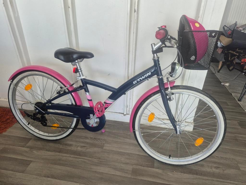 24 inch meisjesfiets, Fietsen en Brommers, Ophalen, Velgrem, B-Twin, Versnellingen